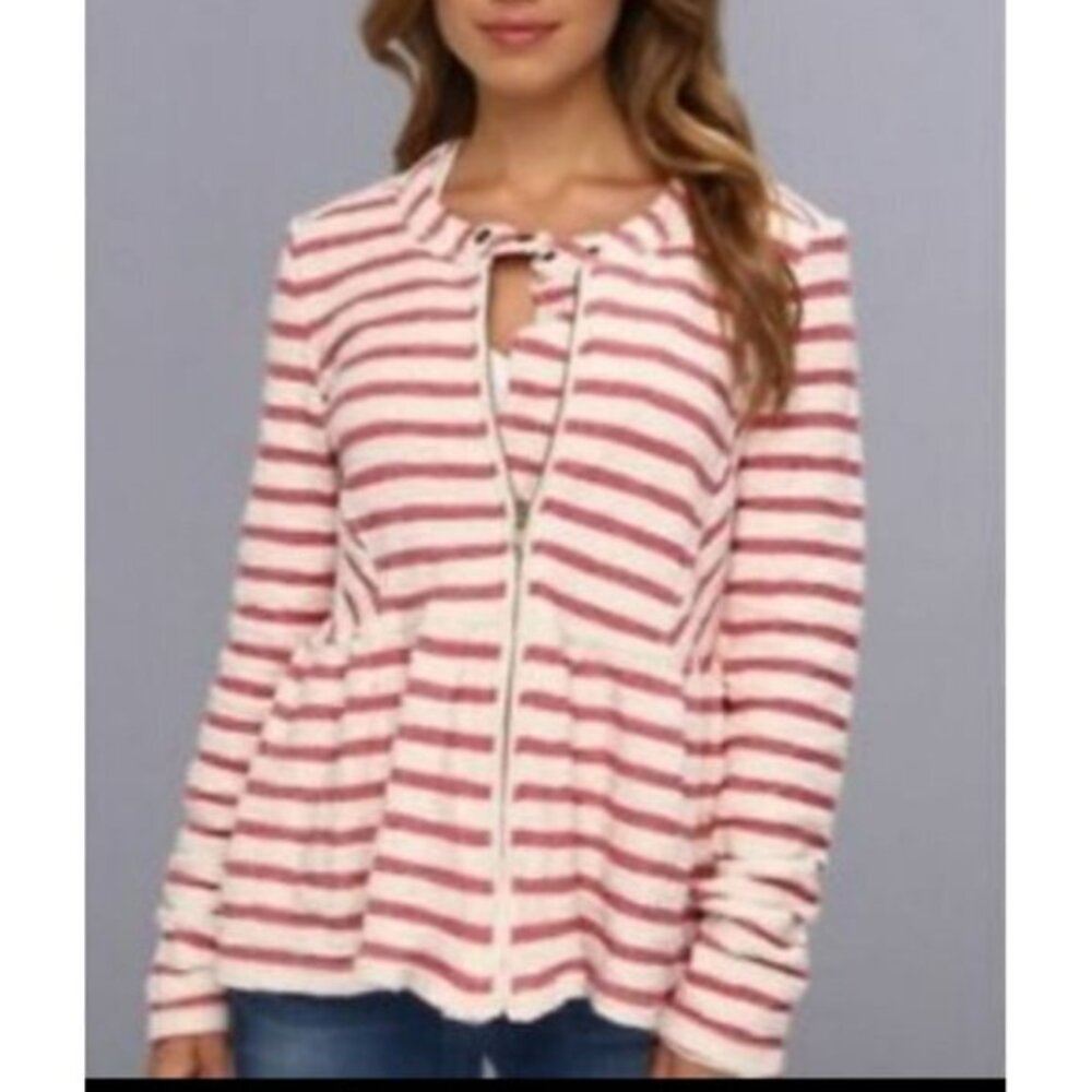 Free People‎ striped Peplum jacket, Small